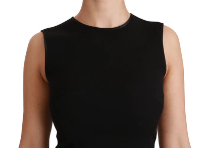 Dolce & Gabbana Black Fit Flare Wool Stretch Sheath Dress by Dolce & Gabbana