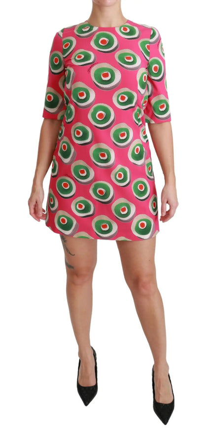 Dolce & Gabbana Pink Silk Cup Cake Shift Stretch Dress by Dolce & Gabbana