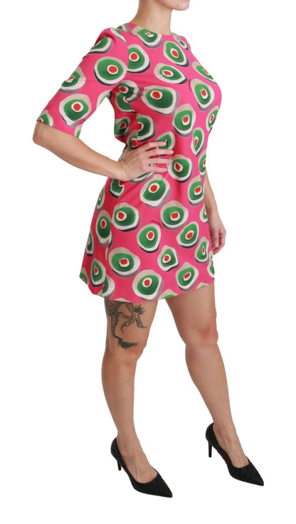 Dolce & Gabbana Pink Silk Cup Cake Shift Stretch Dress by Dolce & Gabbana