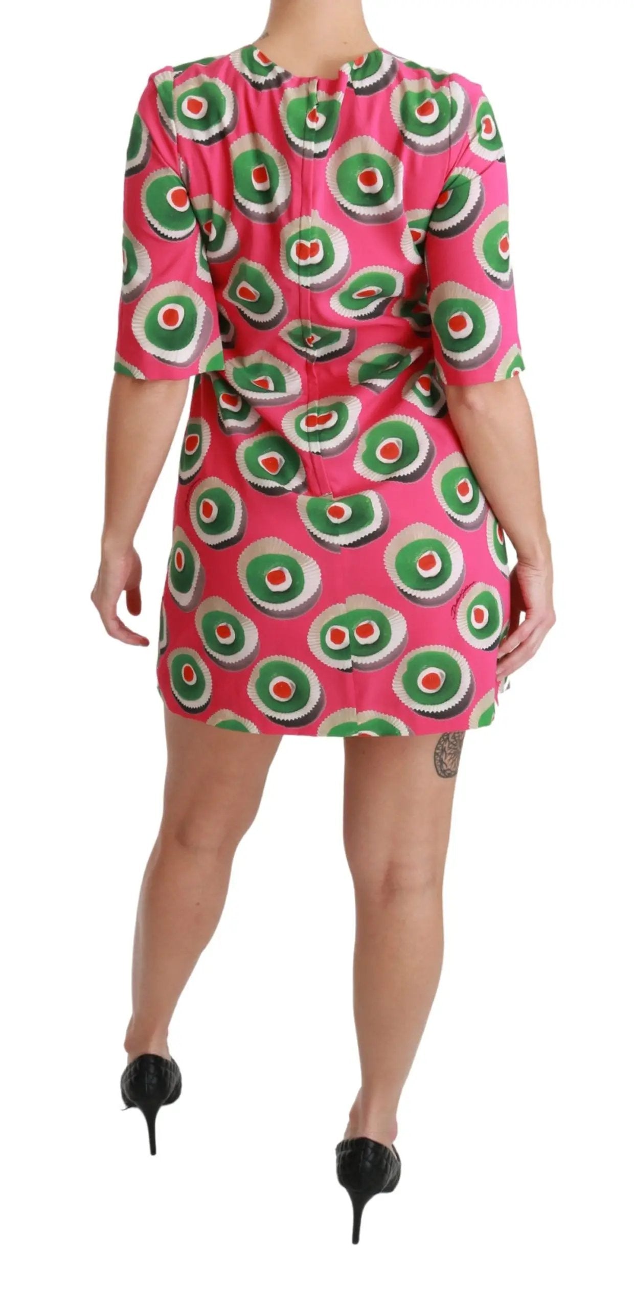 Dolce & Gabbana Pink Silk Cup Cake Shift Stretch Dress by Dolce & Gabbana