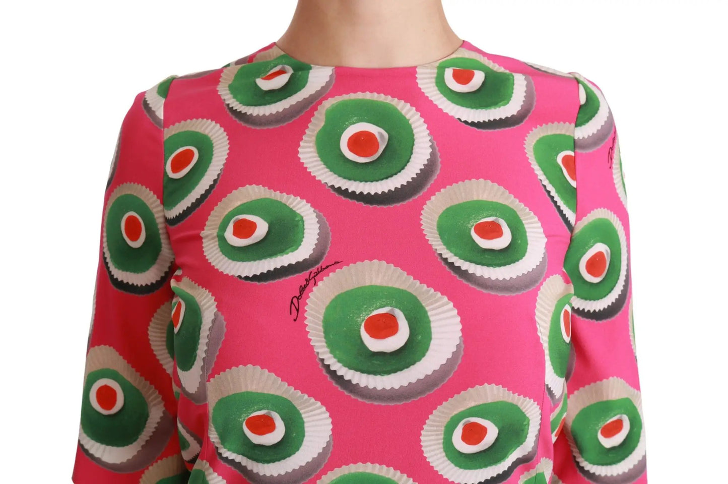 Dolce & Gabbana Pink Silk Cup Cake Shift Stretch Dress by Dolce & Gabbana