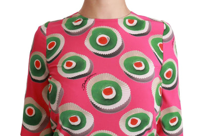 Dolce & Gabbana Pink Silk Cup Cake Shift Stretch Dress by Dolce & Gabbana