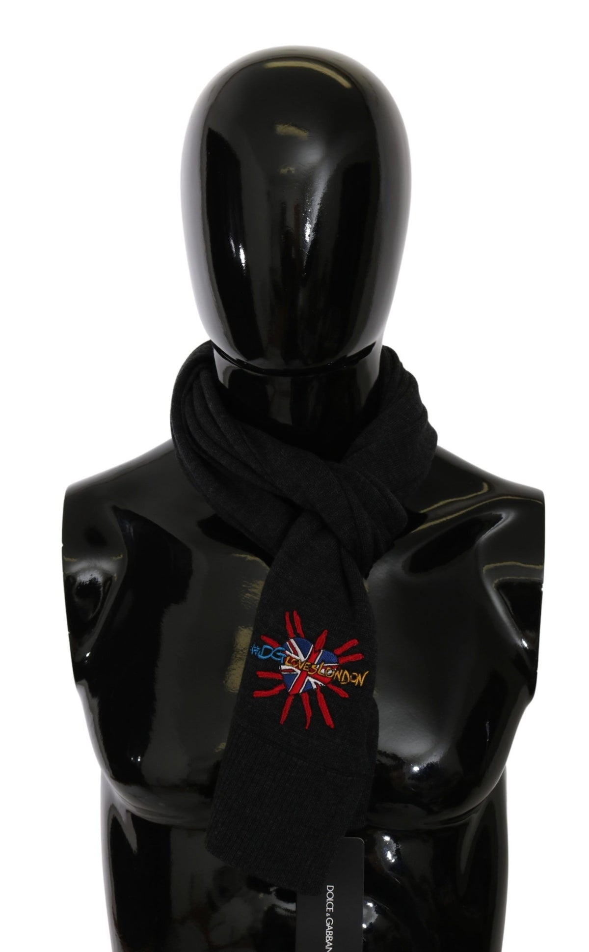 Écharpe Dolce & Gabbana homme #DGLovesLondon en laine vierge grise – MS5642