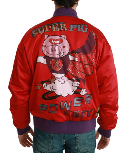 Bomber Dolce & Gabbana homme Year of the Pig en polyester rouge – JKT2610