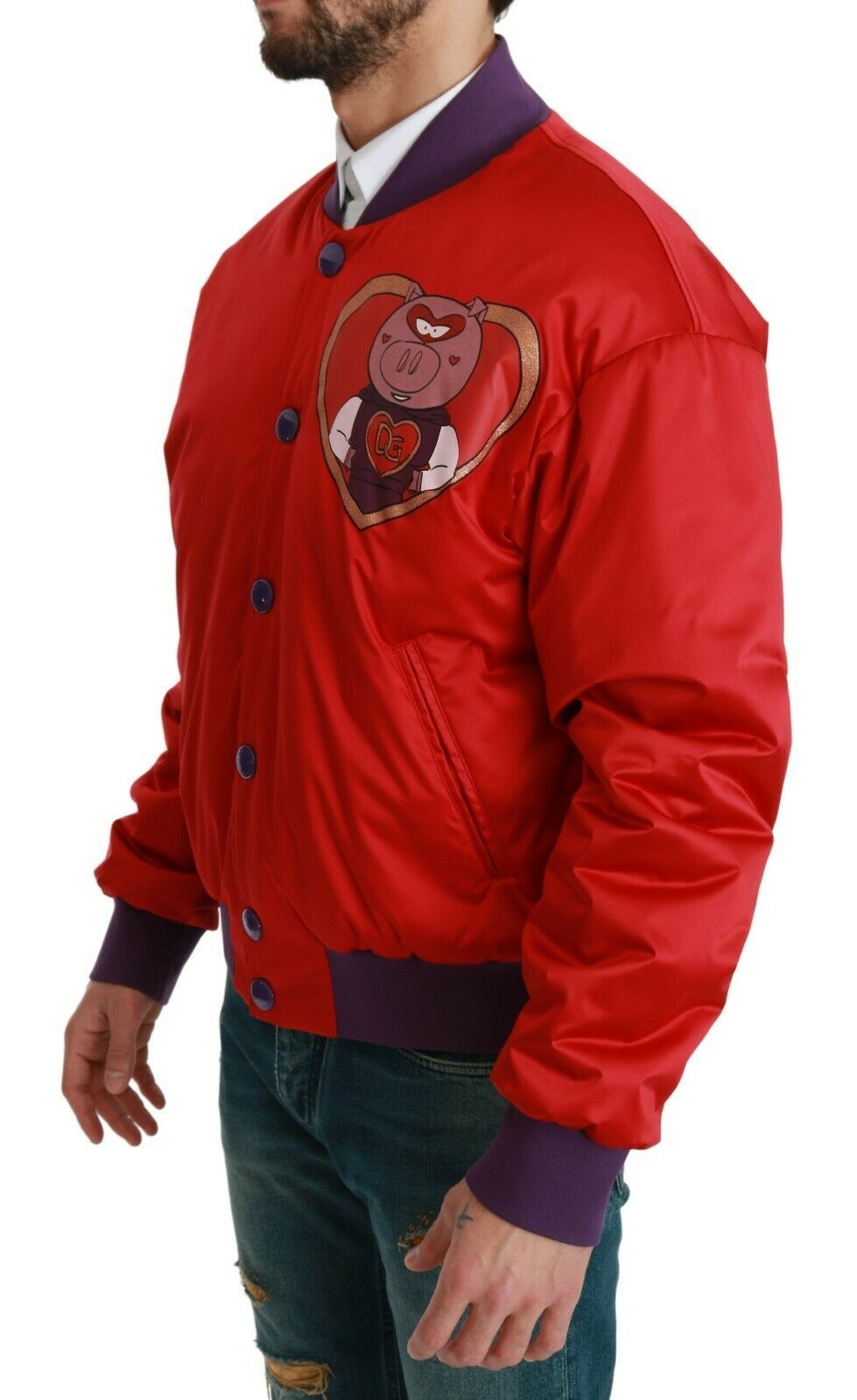 Bomber Dolce & Gabbana homme Year of the Pig en polyester rouge – JKT2610