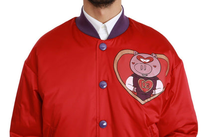 Bomber Dolce & Gabbana homme Year of the Pig en polyester rouge – JKT2610