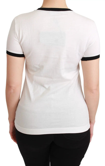 Dolce & Gabbana White YEAR OF THE PIG Top Cotton T-shirt by Dolce & Gabbana