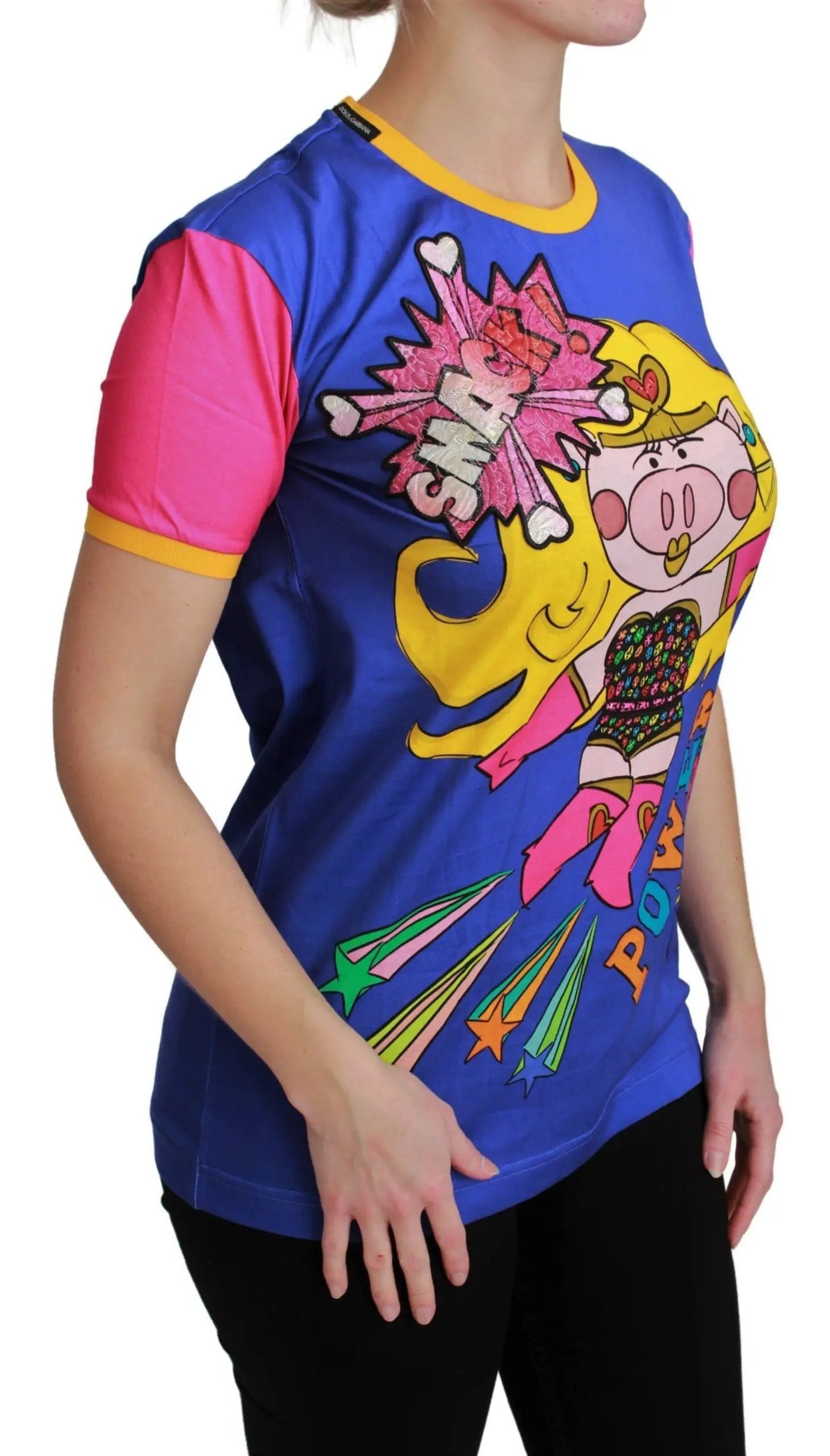 Dolce & Gabbana Purple PIG SUPERGIRL Top Cotton T-shirt by Dolce & Gabbana