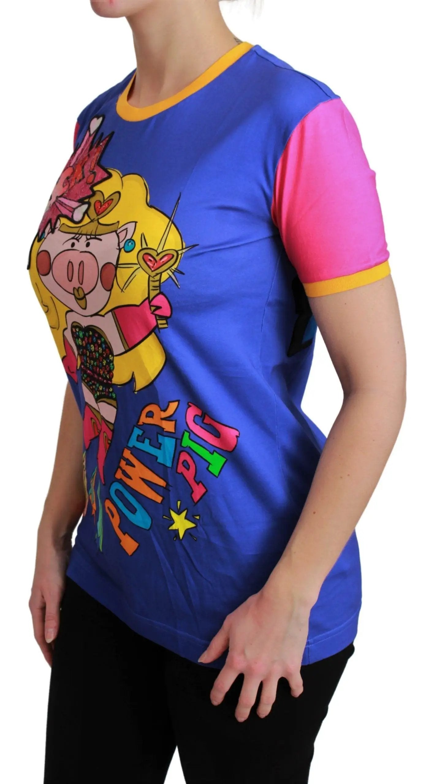 Dolce & Gabbana Purple PIG SUPERGIRL Top Cotton T-shirt by Dolce & Gabbana