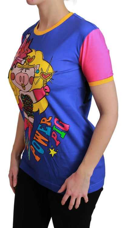 Dolce & Gabbana Purple PIG SUPERGIRL Top Cotton T-shirt by Dolce & Gabbana