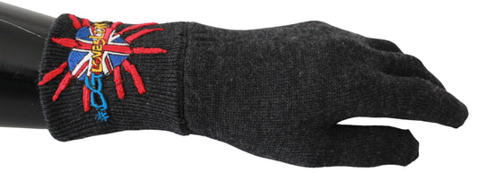 Gants Dolce & Gabbana mixte #DGLovesLondon en laine vierge gris – LB1017BG