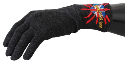 Gants Dolce & Gabbana mixte #DGLovesLondon en laine vierge gris – LB1017BG