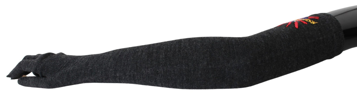 Gants Dolce & Gabbana femme longs #DGLovesLondon en laine vierge gris – LB1018#2