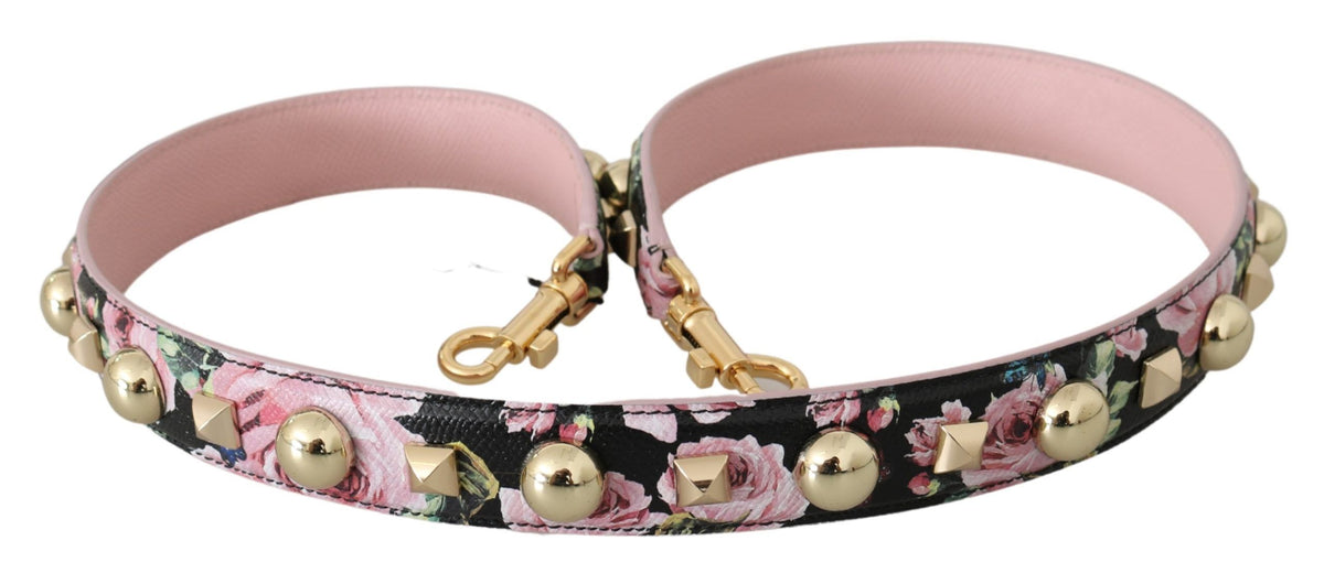 Bandoulière Dolce & Gabbana femme en cuir noir et rose à imprimé floral – BEL60707