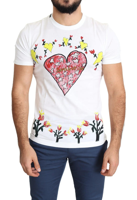 Dolce & Gabbana White Saint Valentine Print Cotton Men T-shirt by Dolce & Gabbana