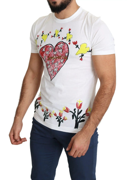 Dolce & Gabbana White Saint Valentine Print Cotton Men T-shirt by Dolce & Gabbana