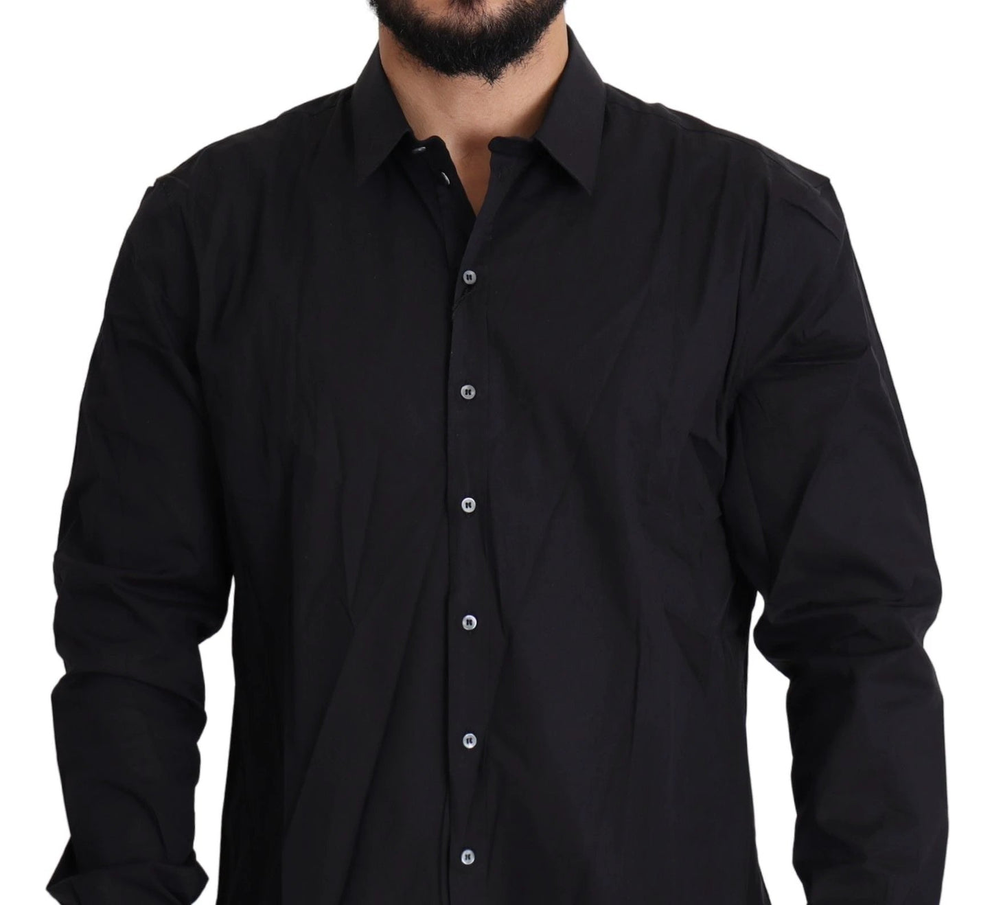 Dolce & Gabbana Black Cotton Stretch Dress SICILIA Shirt