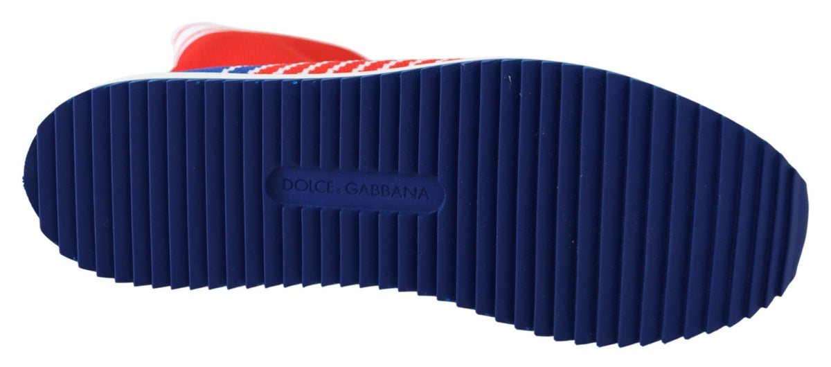 Baskets chaussettes Dolce & Gabbana homme Sorrento en polyester bleu et rouge – MV3708