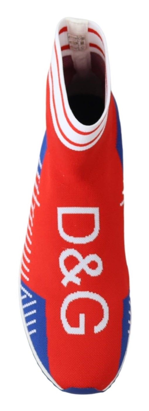 Baskets chaussettes Dolce & Gabbana homme Sorrento en polyester bleu et rouge – MV3708