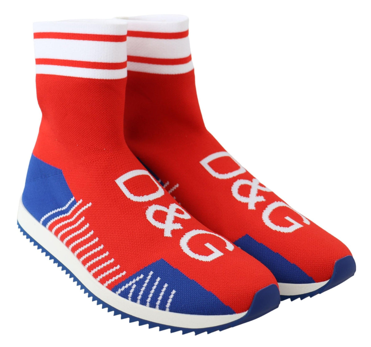 Baskets chaussettes Dolce & Gabbana homme Sorrento en polyester bleu et rouge – MV3708