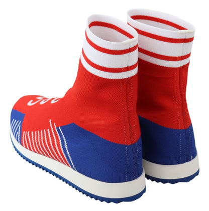 Baskets chaussettes Dolce & Gabbana homme Sorrento en polyester bleu et rouge – MV3708