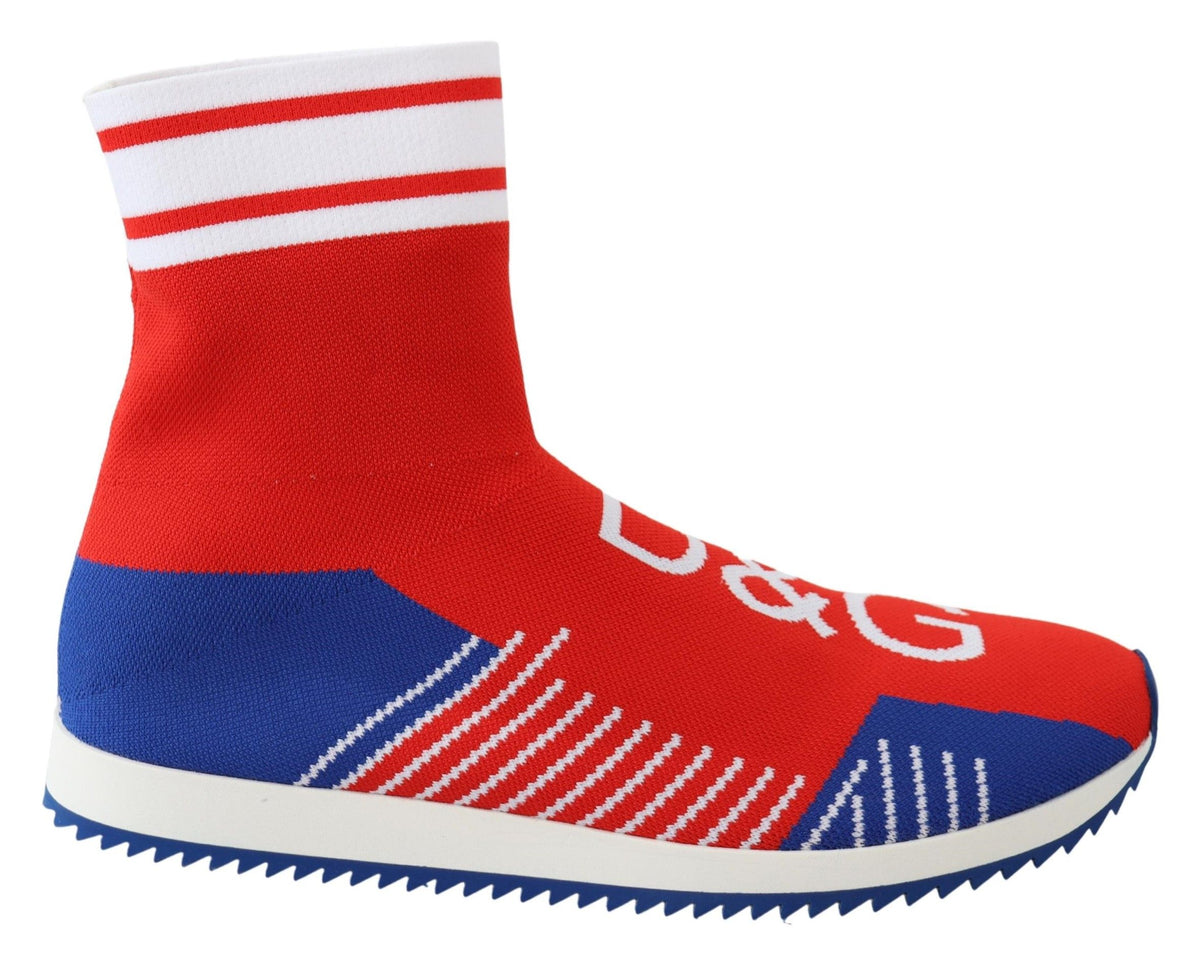Baskets chaussettes Dolce & Gabbana homme Sorrento en polyester bleu et rouge – MV3708