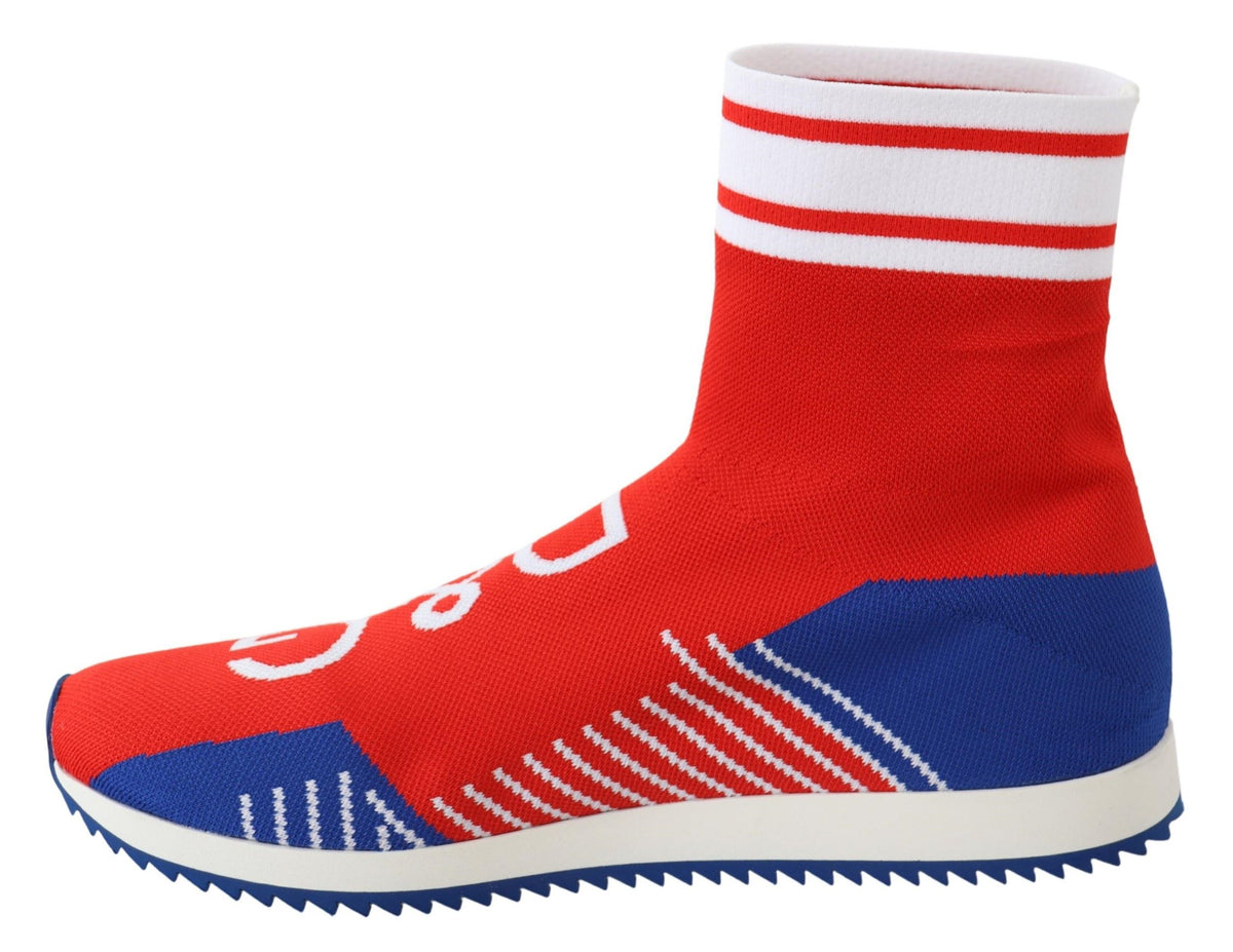Baskets chaussettes Dolce & Gabbana homme Sorrento en polyester bleu et rouge – MV3708