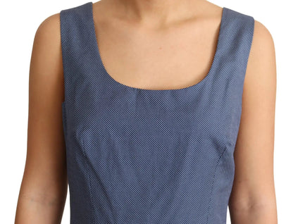 Dolce & Gabbana Blue Polka Cotton A-Line Stretch Dress by Dolce & Gabbana