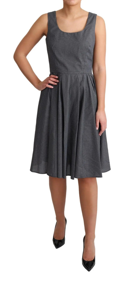 Dolce & Gabbana Black Polka Dotted Cotton A-Line Dress by Dolce & Gabbana