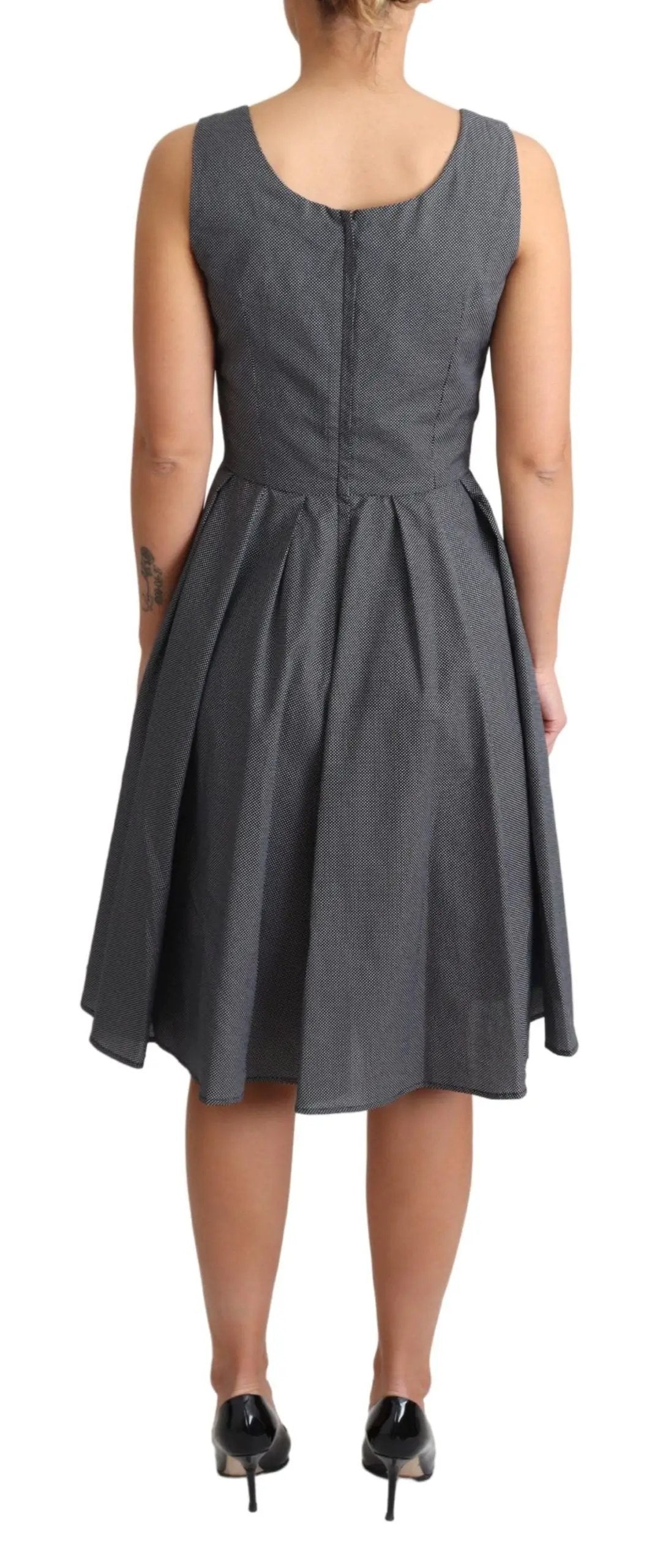 Dolce & Gabbana Black Polka Dotted Cotton A-Line Dress by Dolce & Gabbana