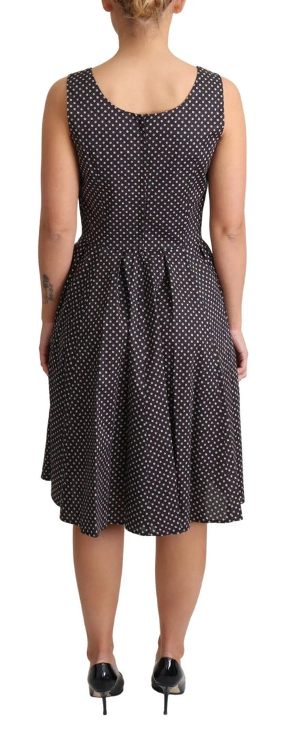 Dolce & Gabbana Black Floral Cotton A-Line Stretch Dress by Dolce & Gabbana