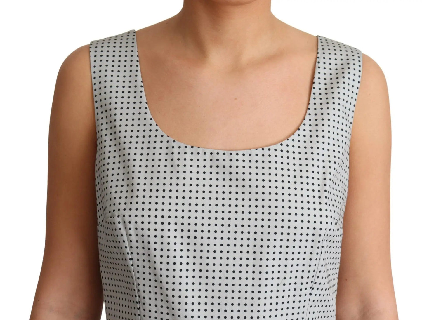 Dolce & Gabbana Gray Polka Dotted Cotton A-Line Dress by Dolce & Gabbana