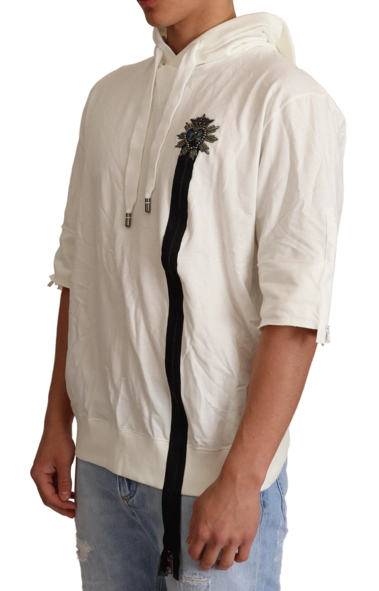 Dolce & Gabbana White Hooded Limited Edition Sweater by Dolce & Gabbana