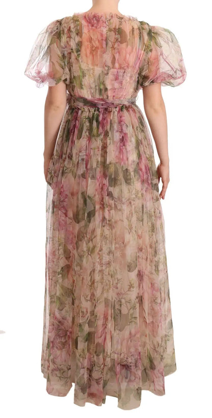 Dolce & Gabbana Multicolor Floral Print Long Maxi Gown Dress by Dolce & Gabbana