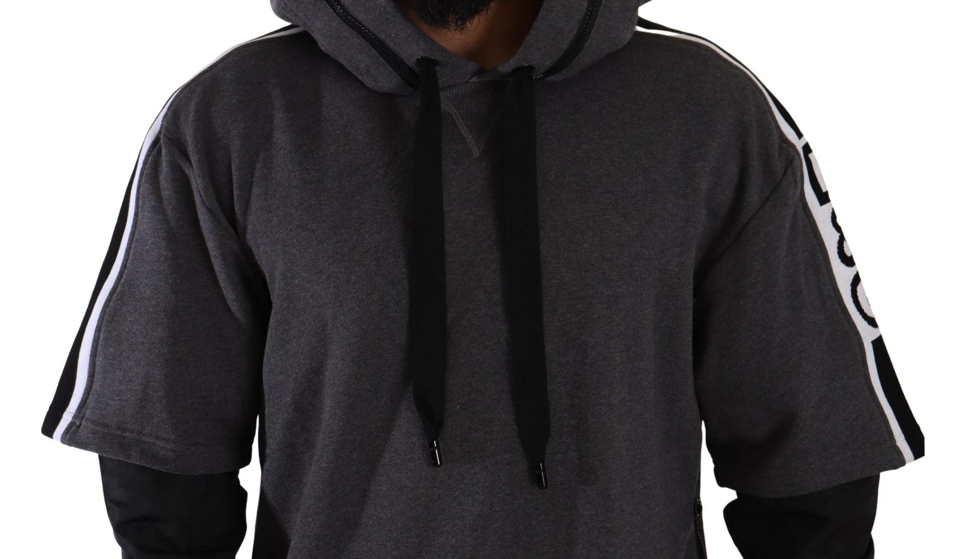 Dolce & Gabbana Gray Black Cotton Hooded #DGMILLENNIALS Sweater by Dolce & Gabbana