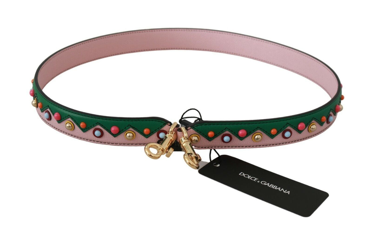 Dames Dolce & Gabbana schoudertas van roze en groen leer – BEL60579