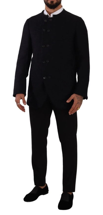 Dolce & Gabbana Gray Alpaca Button Down Men Coat Jacket by Dolce & Gabbana