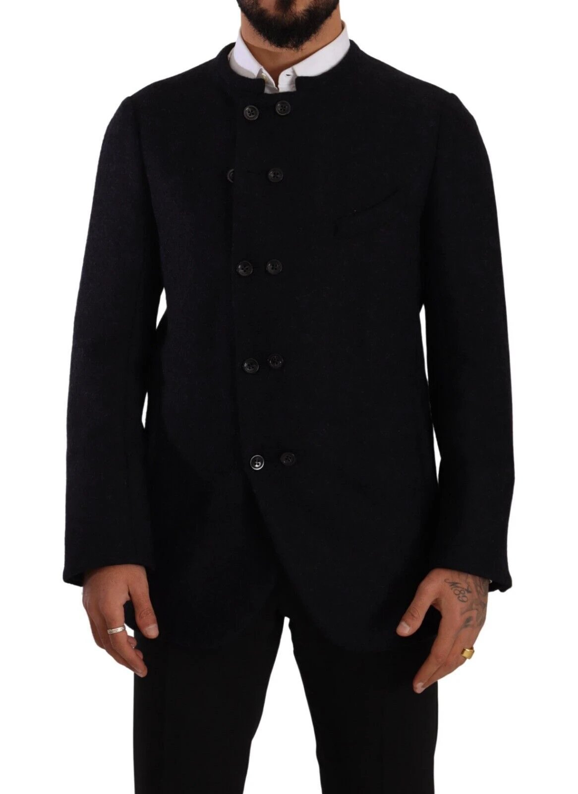 Dolce & Gabbana Gray Alpaca Button Down Men Coat Jacket by Dolce & Gabbana