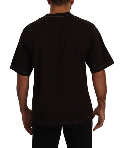 Dolce & Gabbana Bordeaux Cotton L-Amore Print Crewneck T-shirt by Dolce & Gabbana