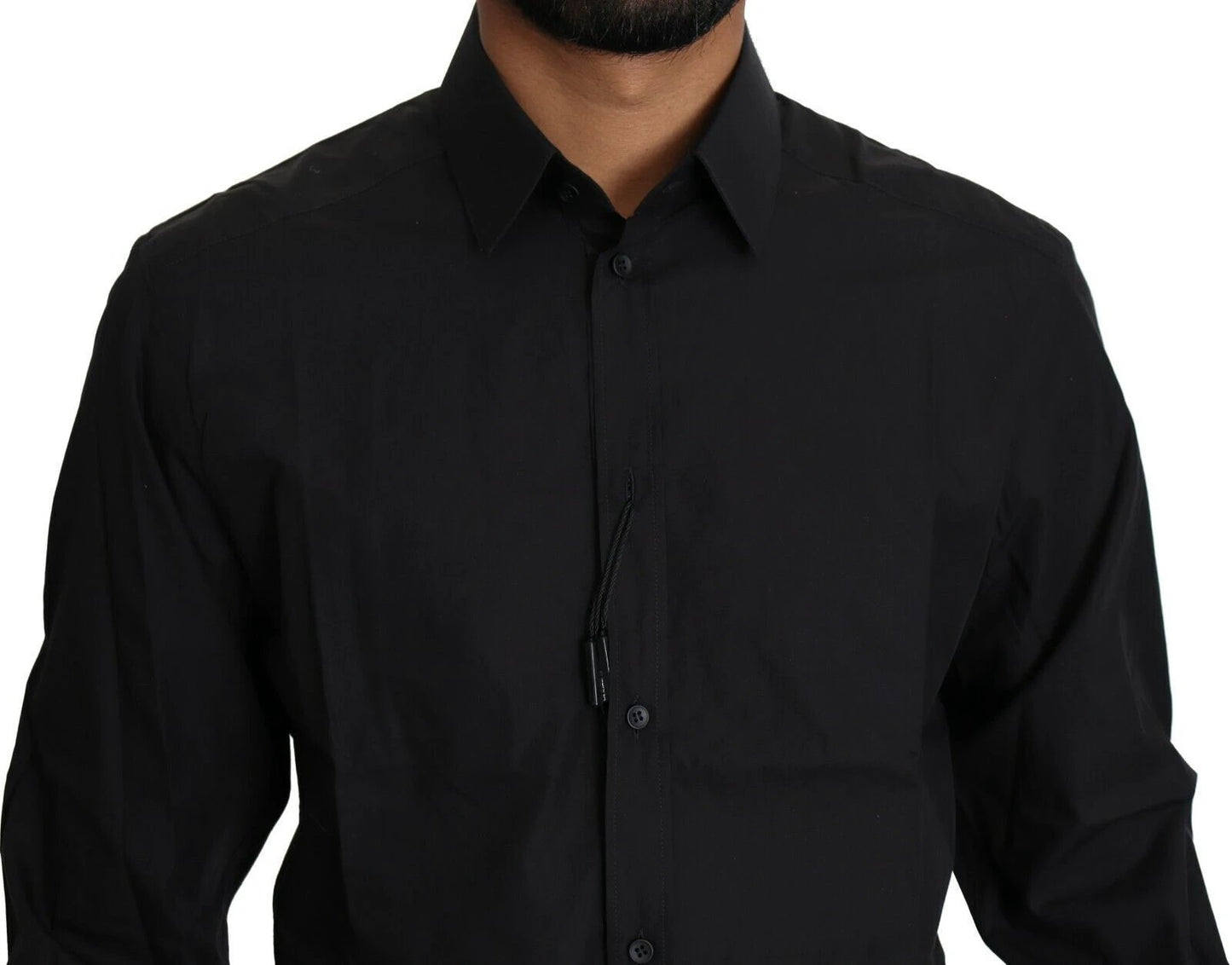 Dolce & Gabbana Black Cotton Formal Dress Men Top Shirt by Dolce & Gabbana
