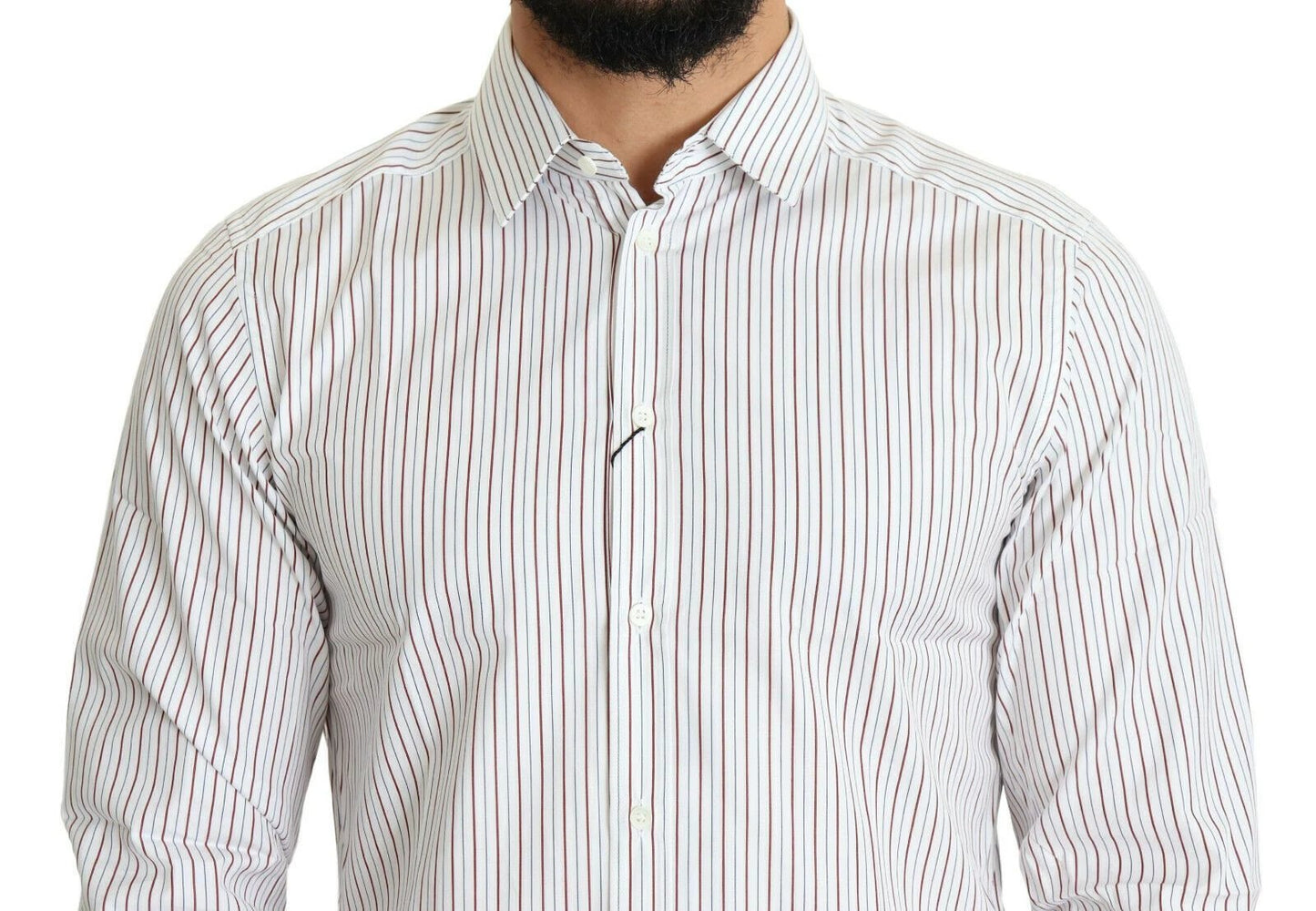 Dolce & Gabbana White Striped Formal MARTINI Shirt by Dolce & Gabbana