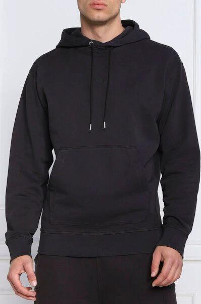 Hugo Boss Dark Blue Cotton Logo Details Hooded Sweatshirt by Hugo Boss