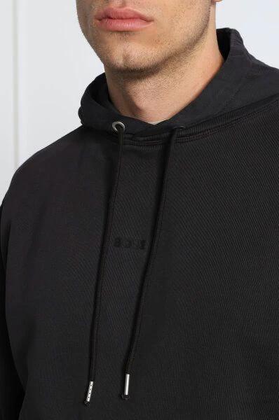 Hugo Boss Dark Blue Cotton Logo Details Hooded Sweatshirt by Hugo Boss