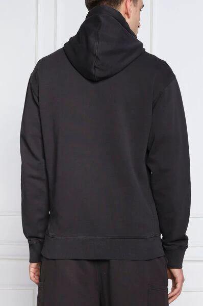 Hugo Boss Dark Blue Cotton Logo Details Hooded Sweatshirt by Hugo Boss