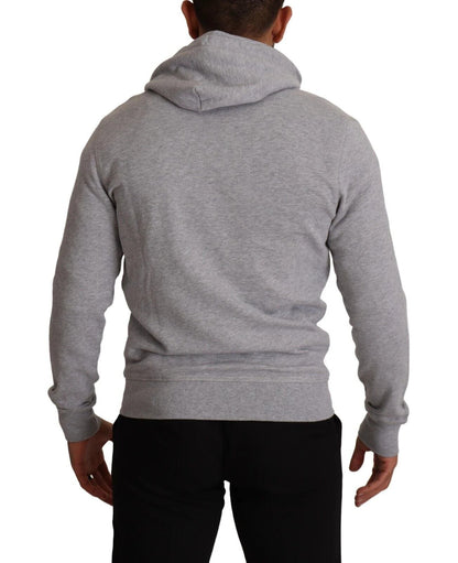 Hackett Gray Full Zip Hooded Cotton Sweatshirt Sweater by Hackett