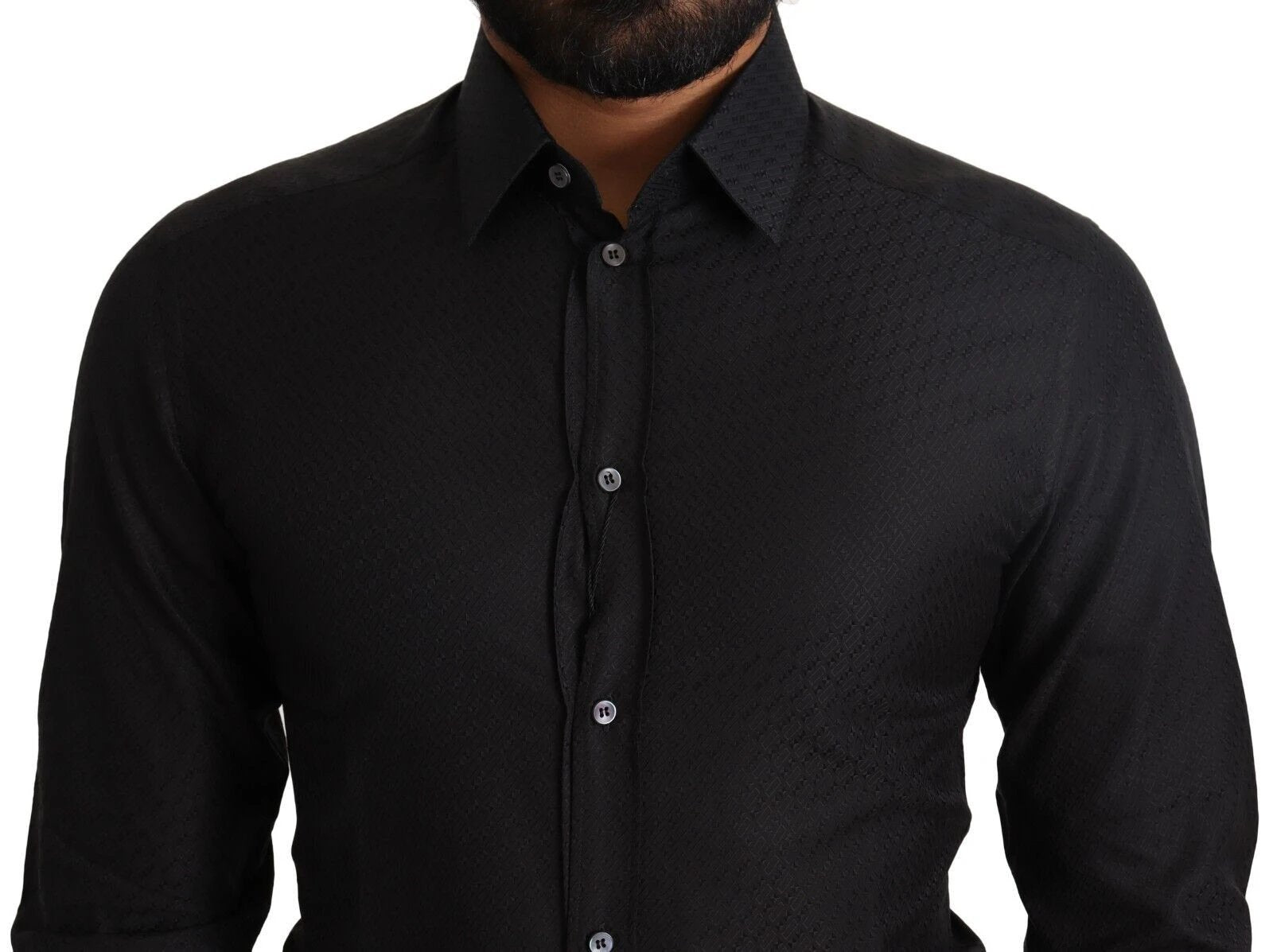 Dolce & Gabbana Black GOLD Cotton Slim Dress Formal Shirt by Dolce & Gabbana