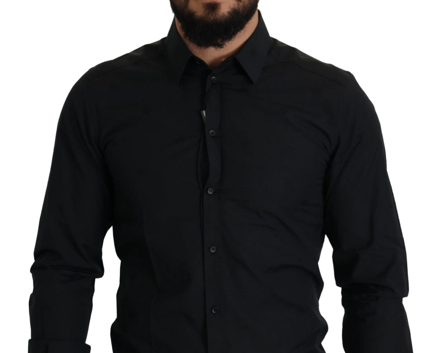 Dolce & Gabbana Black Cotton GOLD Slim Fit Dress Shirt by Dolce & Gabbana