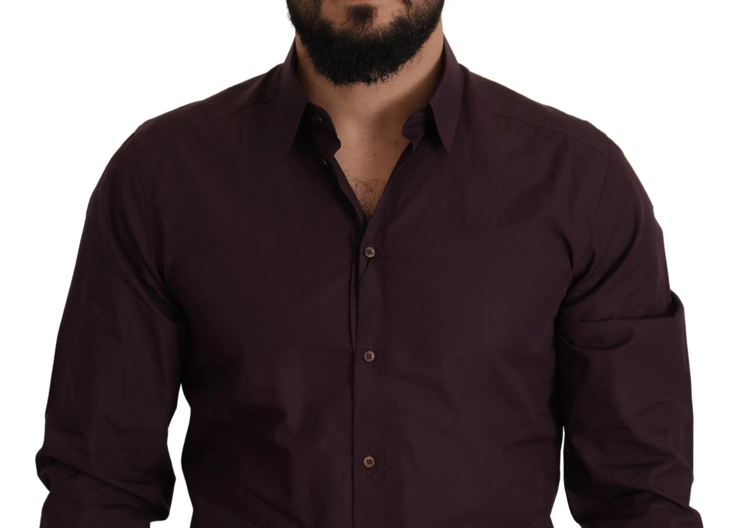 Dolce & Gabbana Purple Cotton GOLD Slim Fit Dress Shirt by Dolce & Gabbana
