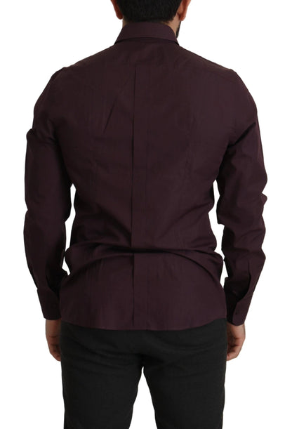 Dolce & Gabbana Purple Cotton GOLD Slim Fit Dress Shirt by Dolce & Gabbana