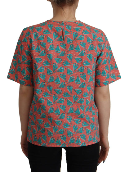 Dolce & Gabbana Pink Sail Boat Print Cotton T-shirt by Dolce & Gabbana